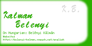 kalman belenyi business card